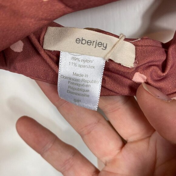 Eberjey Mauve Pink Polka Dot Bikini Top | Adjustable Tie Straps | Size Small NWT - Picture 5 of 8